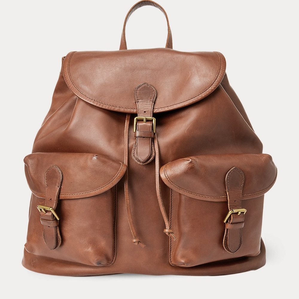 Polo by ralph lauren heritage leather backpack